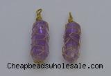 NGP6733 13*40mm sticks amethyst gemstone pendants wholesale