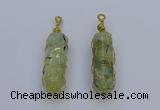 NGP6741 13*40mm sticks green rutilated quartz gemstone pendants