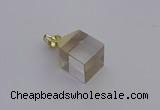 NGP6760 15*22mm cube white crystal gemstone pendants wholesale