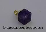 NGP6766 15*22mm cube amethyst gemstone pendants wholesale