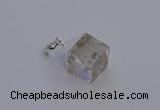 NGP6780 15*22mm cube white crystal gemstone pendants wholesale