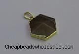 NGP6814 24*25mm hexagon moonstone gemstone pendants wholesale