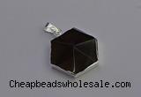 NGP6828 24*25mm hexagon smoky quartz pendants wholesale