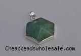 NGP6832 24*25mm hexagon amazonite gemstone pendants wholesale