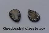 NGP6854 18*25mm - 20*25mm flat teardrop druzy agate pendants