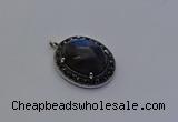 NGP6875 20*25mm oval labradorite gemstone pendants wholesle