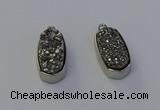 NGP6896 10*22mm - 12*25mm freeform plated druzy quartz pendants