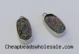 NGP6899 10*22mm - 12*25mm freeform plated druzy quartz pendants