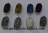 NGP6904 10*22mm - 12*25mm freeform plated druzy quartz pendants