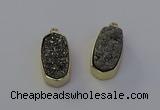 NGP6907 10*22mm - 12*25mm freeform plated druzy quartz pendants