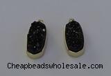 NGP6913 10*22mm - 12*25mm freeform plated druzy quartz pendants