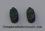 NGP6920 10*22mm - 12*25mm freeform plated druzy quartz pendants