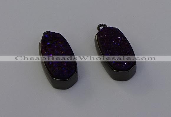 NGP6923 10*22mm - 12*25mm freeform plated druzy quartz pendants