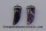 NGP6975 12*40mm - 15*45mm horn amethyst pendants wholesale