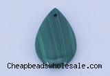 NGP700 15*25mm flat teardrop natural malachite gemstone pendant