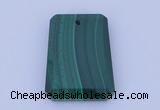 NGP703 20*30mm trapezoid natural malachite gemstone pendant