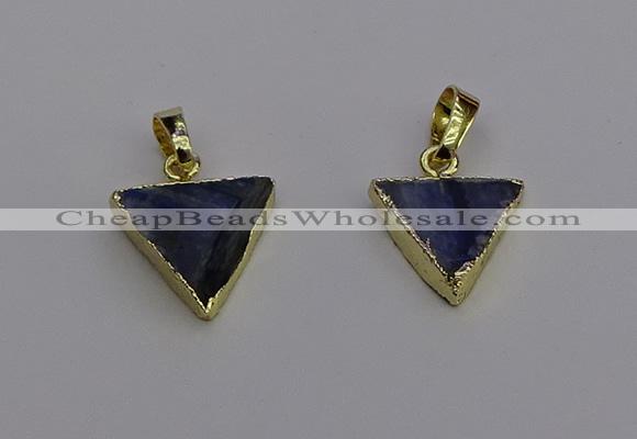 NGP7048 14*15mm triangle blue kyanite pendants wholesale