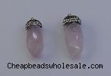 NGP7056 12*30mm - 15*35mm faceted bullet rose quartz pendants