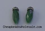 NGP7064 12*30mm - 15*35mm faceted bullet green aventurine pendants