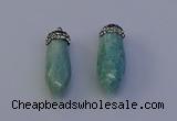 NGP7065 12*30mm - 15*35mm faceted bullet amazonite pendants