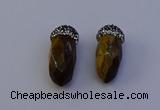 NGP7069 12*30mm - 15*35mm faceted bullet yellow tiger eye pendants