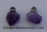 NGP7088 25*35mm - 28*45mm faceted nuggets amethyst pendants