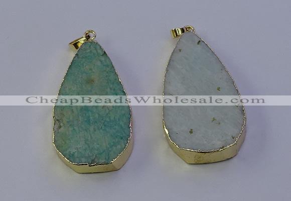 NGP7135 25*50mm - 28*55mm freeform amazonite gemstone pendants