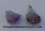 NGP7146 20*40mm - 30*45mm faceted nuggets amethyst pendants