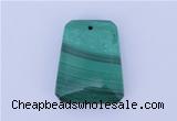 NGP717 18*23mm trapezoid natural malachite gemstone pendant