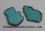 NGP7222 30*50mm - 40*60mm freeform turquoise gemstone pendants