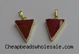 NGP7250 18*25mm triangle mookaite gemstone pendants