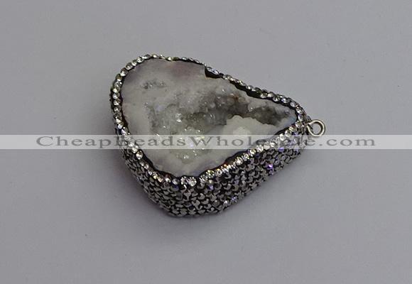 NGP7282 25*35mm - 35*40mm freeform plated druzy agate pendants