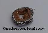 NGP7284 25*35mm - 35*40mm freeform plated druzy agate pendants