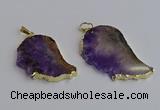 NGP7434 25*45mm - 30*50mm freeform druzy amethyst pendants