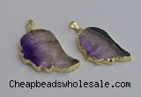 NGP7435 25*45mm - 30*50mm freeform druzy amethyst pendants