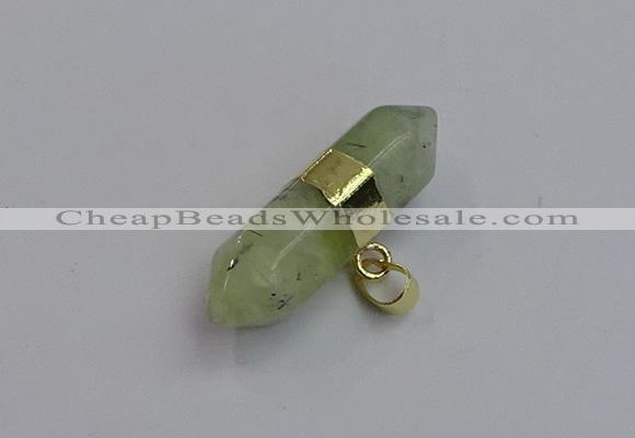 NGP7446 12*45mm sticks green rutilated quartz pendants wholesale