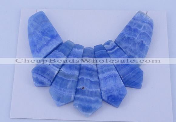 NGP75 Fashion blue lace agate gemstone pendants set jewelry wholesale