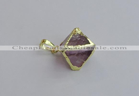 NGP7554 20*22mm amethyst gemstone pendants wholesale