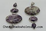 NGP8005 50*82mm - 52*86mm dogtooth amethyst pendant set jewelry