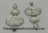 NGP8011 50*82mm - 52*86mm white howlite pendant set jewelry