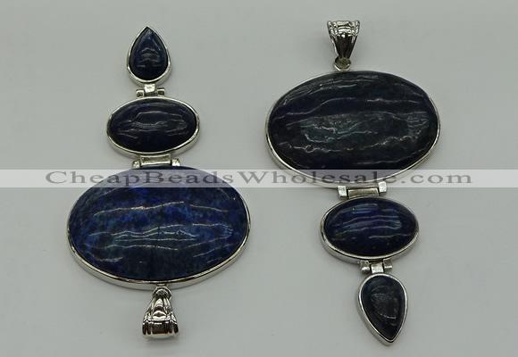 NGP8034 50*82mm - 52*86mm lapis lazuli pendant set jewelry