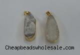 NGP8500 15*33mm - 17*40mm flat teardrop druzy agate pendants