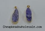 NGP8502 15*33mm - 17*40mm flat teardrop druzy agate pendants