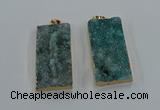 NGP8527 25*50mm - 27*53mm rectangle druzy agate pendants