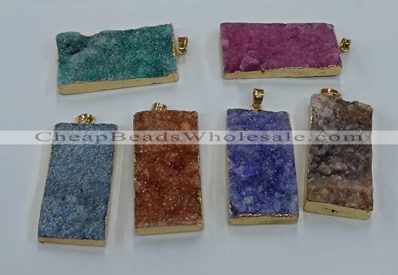 NGP8530 25*50mm - 27*53mm rectangle druzy agate pendants