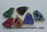 NGP8572 28*45mm - 35*50mm freeform druzy agate pendants wholesale