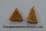 NGP8575 18*25mm - 25*40mm triangle druzy agate pendants wholesale