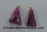 NGP8578 18*25mm - 25*40mm triangle druzy agate pendants wholesale