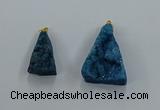 NGP8579 18*25mm - 25*40mm triangle druzy agate pendants wholesale