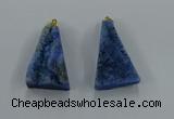 NGP8581 18*25mm - 25*40mm triangle druzy agate pendants wholesale